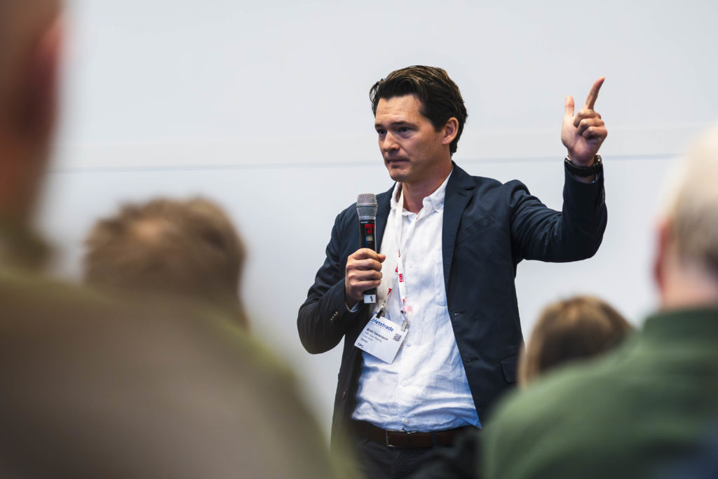 Brett Davenport of 11th Hour Racing speaks at the 2025 Marine Impact Lab at Metstrade. © 11th Hour Racing | polaRYSE